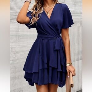 Women’s Casual Summer Mini Short Dress V Neck Dress